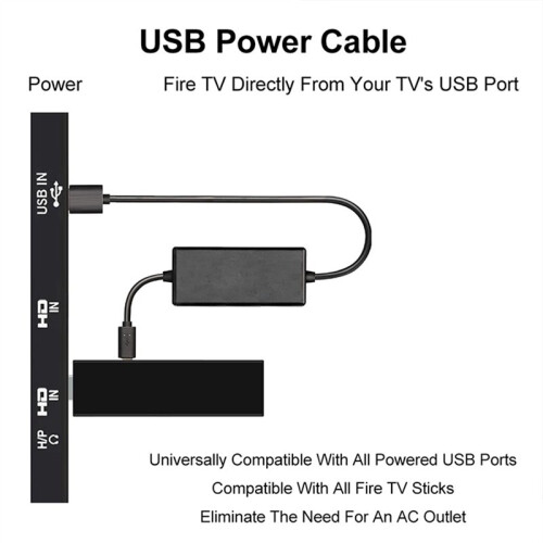 USB-Stromkabel für Amazon Fire TV Sticks 4K (Macht Netzteil Überflüssig) mit Micro-USB-Typ-C-Adapter 2