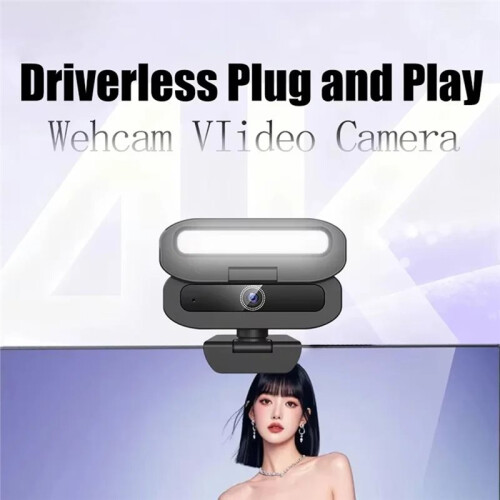 Webcam 2K HD 60 Ips avec Autofocus, Caméra PC USB, Microphone Rotatif, Éclairage D'Appoint Réglable, Caméra de Streaming 2