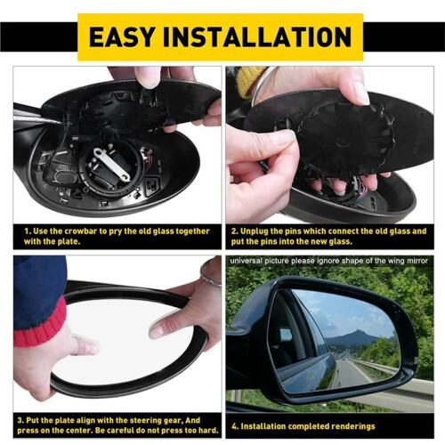 Left & Right Side Mirror Glass W/Heated 51167252894 51167252893 for  E81 E90 E91 E92 325i 2