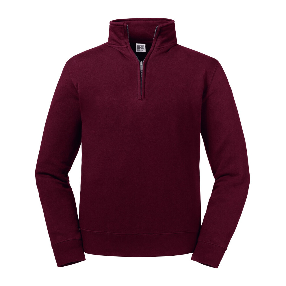 Russell (Xs, Burgundy) Mens Authentic Quarter Zip Sweatshirt Red,Multicoloured