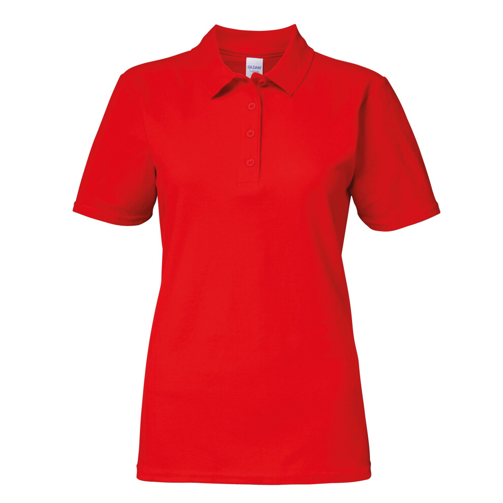 Gildan (Xl, ) Softstyle Womens/Ladies Short Sleeve Double Pique Polo Shirt Red