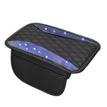 Customizable Shimmering Embellished Car Armrest-Black and blue