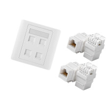 Heavy Duty 86 Type 4 Port Networking Wall Plate-Four port panel