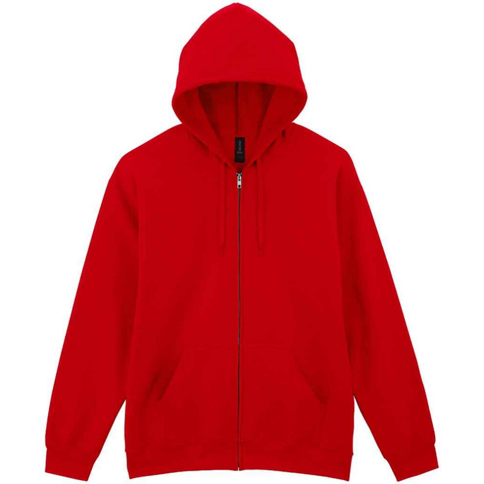Gildan (L, ) Unisex Adult Softstyle Midweight Full Zip Hoodie Red