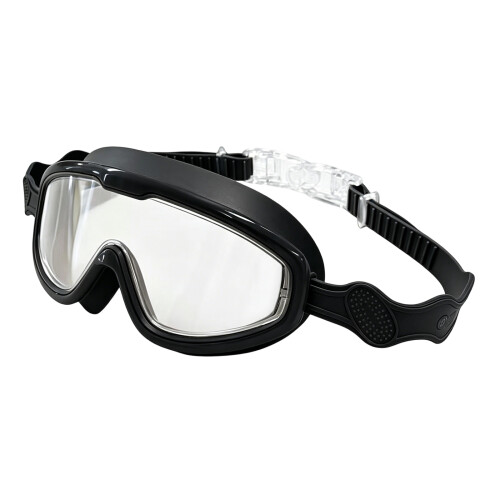 Large Frame Swim Goggles Clear Views Swim Glasses-Black
