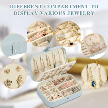 Travel Jewelry Box,Small Jewelry Organizer for Female Girls, Double Layer Portable Travel Case for Storing Earrings