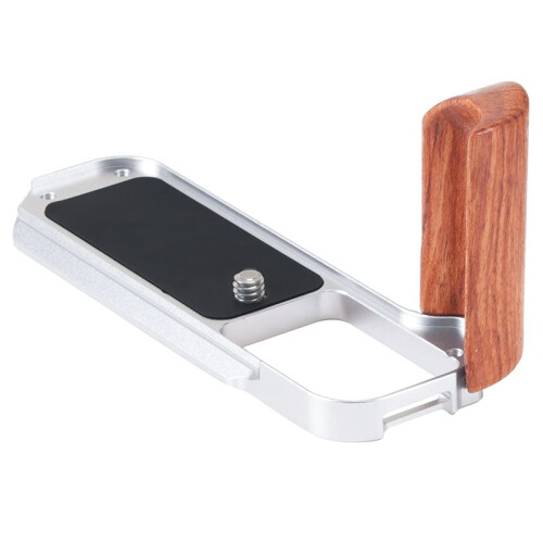 JLWIN Wooden L-Shape Side Handle Grip for  X-T30 III Camera Quick Release Arca Swiss Tripod Mount Plate Silver 2