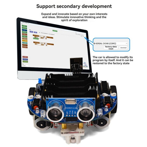 51 MCU  Car Diy Kit Ultrasonic Obstacle Avoidance Car Tracking Ranging Robot Programming Diy Car Kit 2