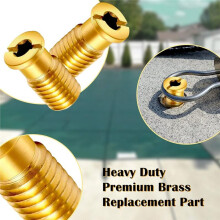 10 Pieces Brass Pool Cover Anchors Screws Pool Safety Cover Anchor Replacement Kit,Pool Cover Anchors Concrete