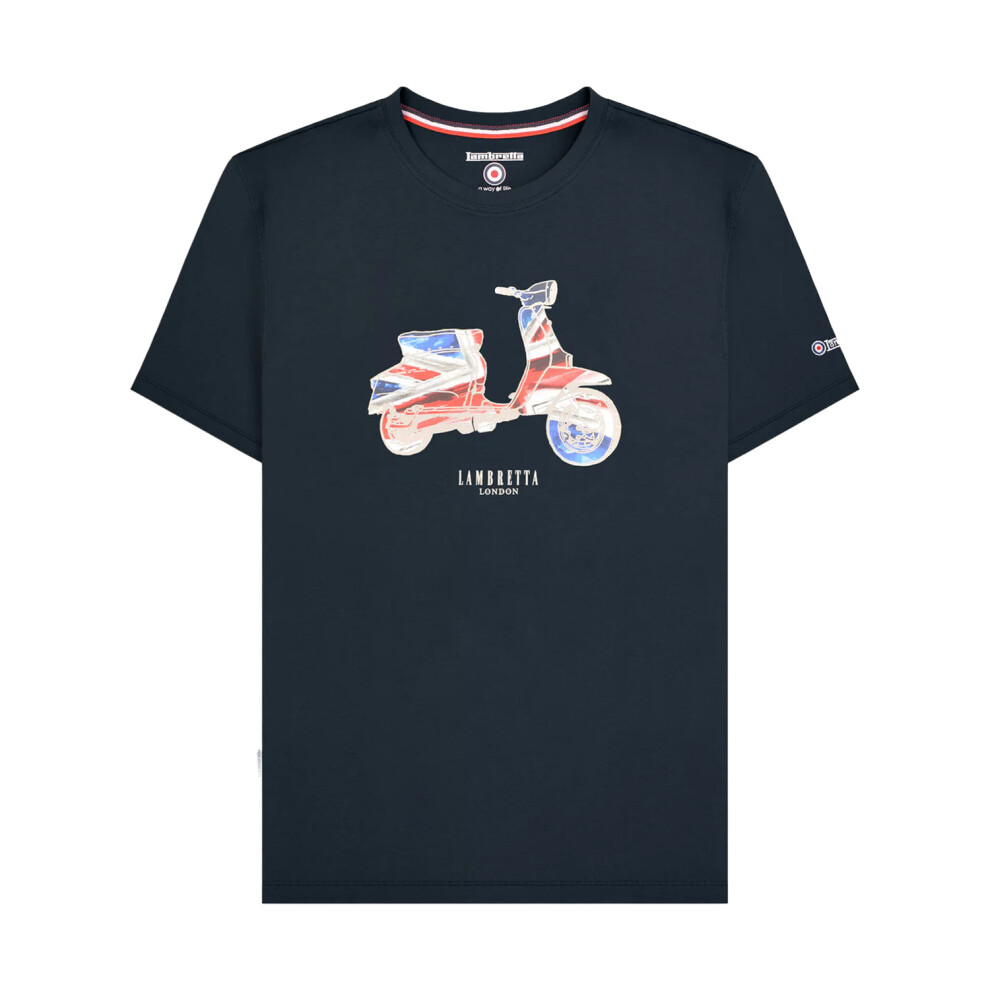 Lambretta (4Xl, Navy) Mens Aw24 Scooter Flag Big & Tall T-Shirt Blue,Multicoloured