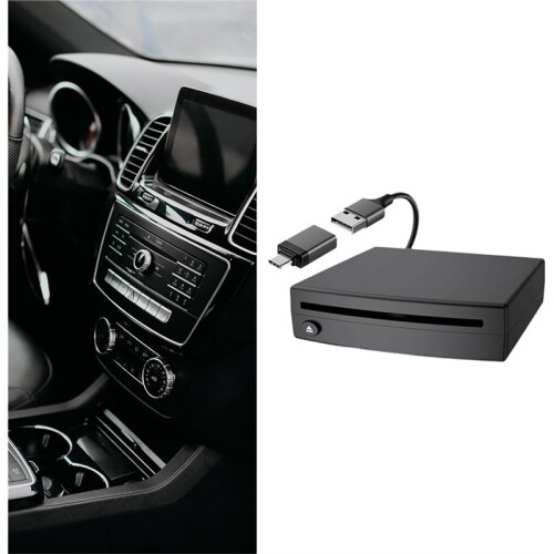 Leitor de CD para Carro, Leitor de CD Externo Portátil para Carro com USB, Conecte e Use, Que Se Conecta A Laptops, Desktops, TVs e Computadores. 2
