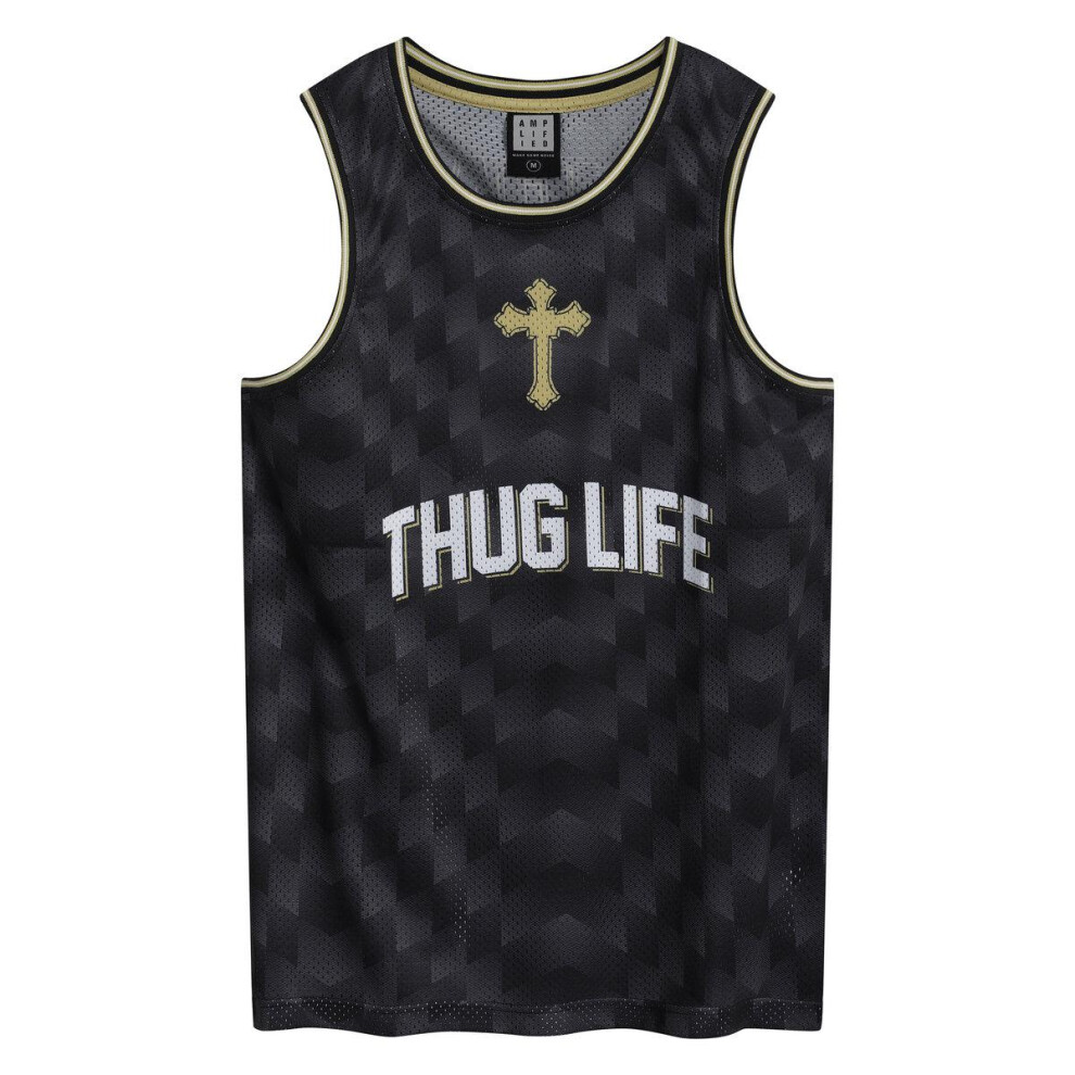 Amplified (Xxl, Black) Mens Tupac Shakur Basketball Jersey