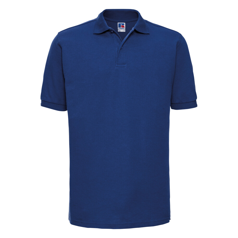 Russell (S, Bright Royal) Mens Ripple Collar & Cuff Short Sleeve Polo Shirt Multicoloured