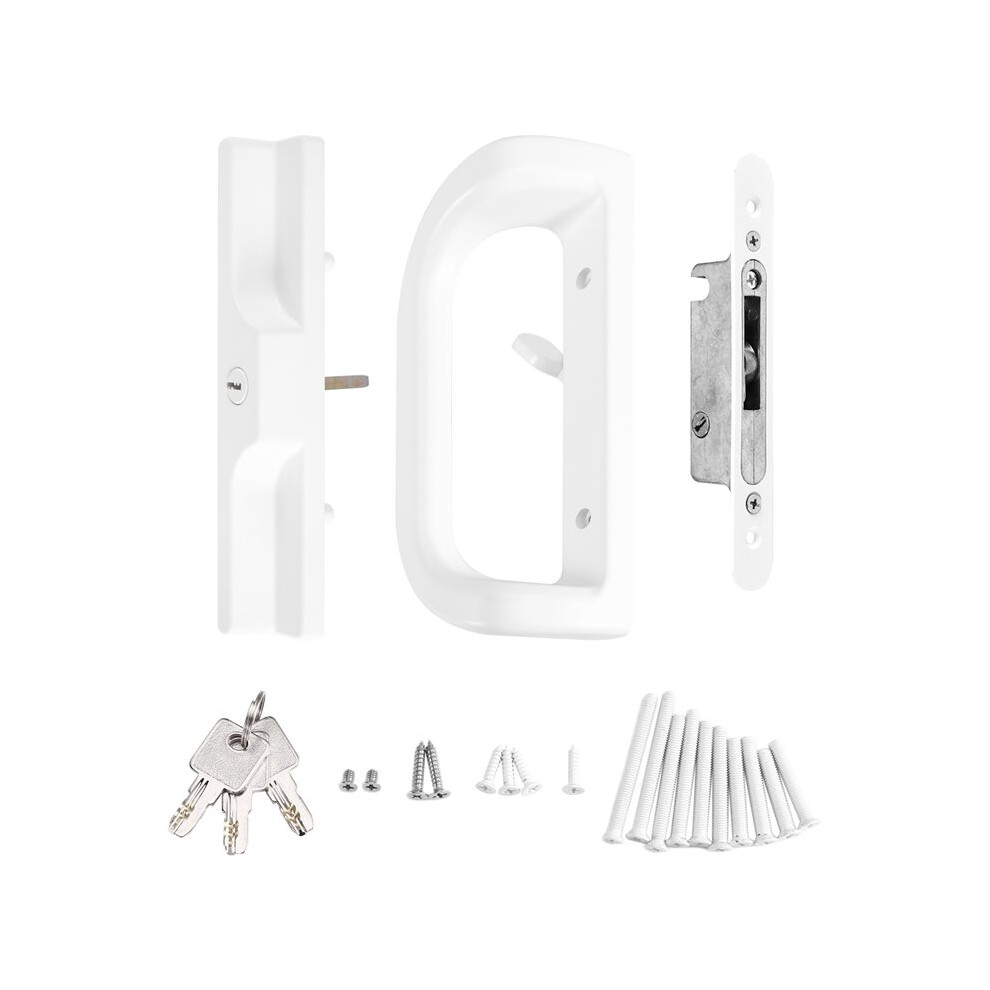 Sliding Glass Door Lock Set With Key Cylinder And Mortise Lock Reversible Design Fits 1-3/8" To 1-3/4" Thick Doors 4711852797586