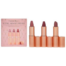 Three-Piece Medium-Sized Lipstick Set with Silky Texture and Long-Lasting Color for Daily Makeup and Gifting