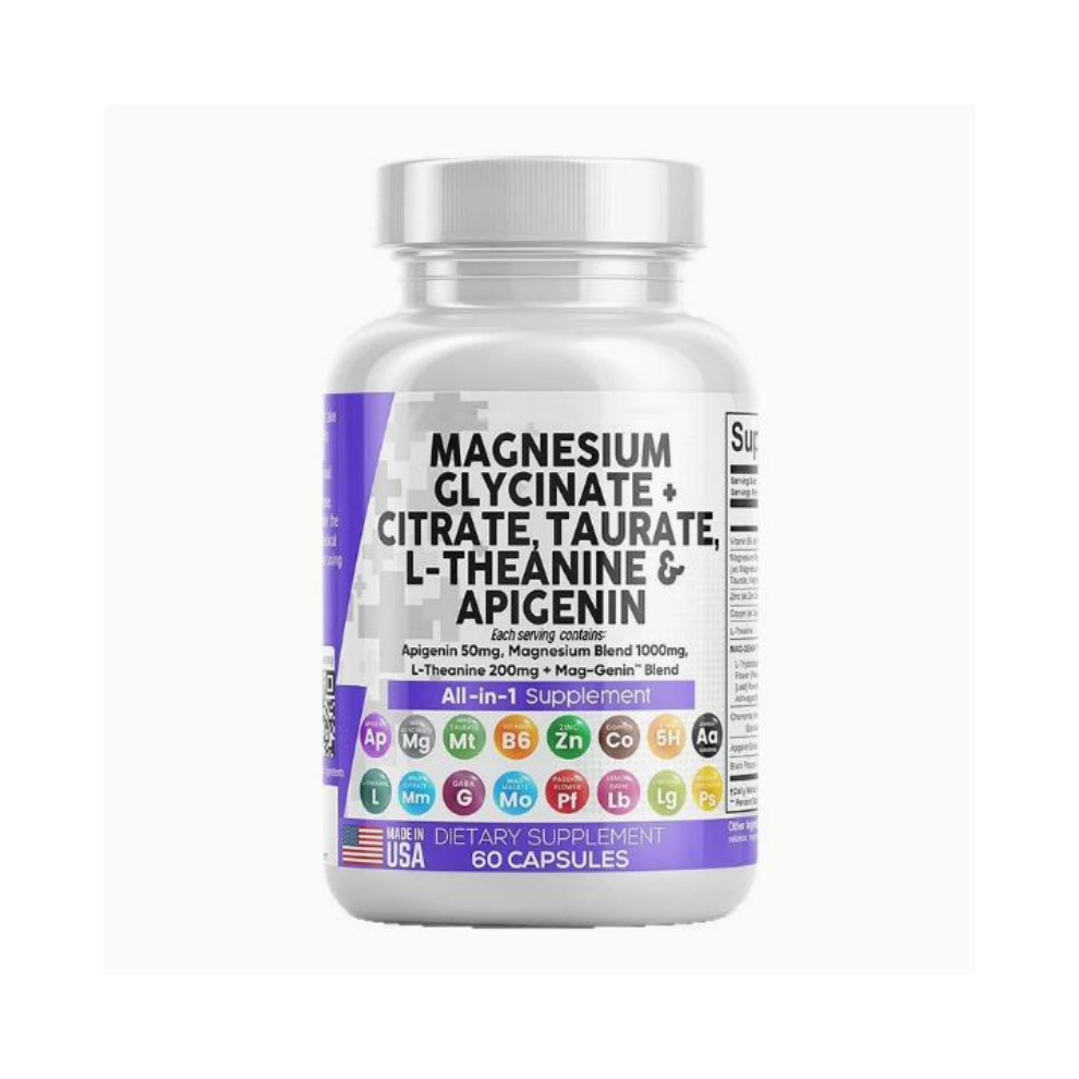 (60 Count (Pack of 3)) Triple Magnesium Complex Capsules (Glycinate Citrate Taurate) Relaxation & Night Wellness Supplement