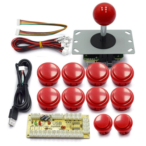Zero Delay Arcade Cabinet DIY Kit for Push Button Copy SANWA Joystick 1 Player COIN USB to PC / Raspberry Pi 1
