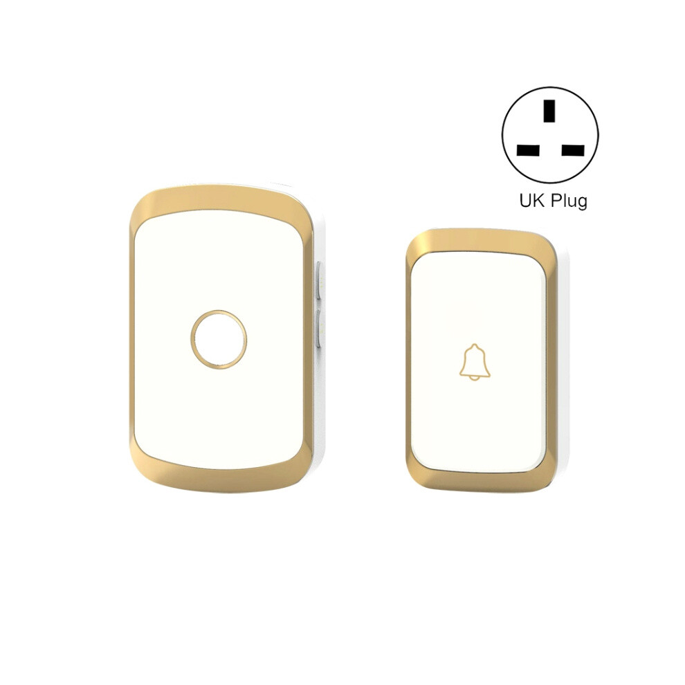 Cacazi A20 Smart Home Wireless Doorbell, Digital Music Long-Distance Compatible Remote Control Doorbell, Specifications: Uk Standard (Gold) :Uk P Sur 9072918015620