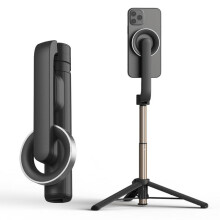 Perche à selfie magnétique compatible avec le streaming en direct et télécommande Bluetooth (noire) : WS-22005 Cadeau surprise noir