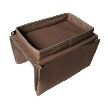 Sf001 Oxkompatible Stoff-Aufbewahrungstasche für Sofa-Armlehnen (Kaffeefarbe): Beige Überraschungsgeschenk