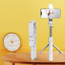 Mini trépied selfie Xt02S Bluetooth pour streaming en direct (blanc) : Cadeau surprise XT02S