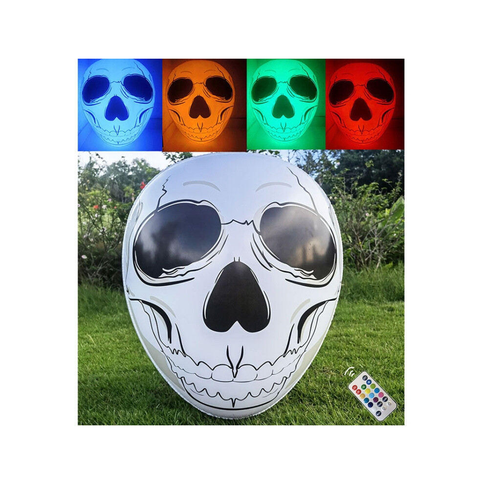 Halloween Decorations Compatible Bars, Haunted Houses, And Shopping Malls; Thickened Inflatable Eyeballs, Size: 55Cm; Remote-Controlled Glowing Skull 9072918020815