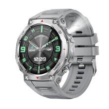 KT85 outdoor sport smartwatch met 1,43-inch scherm, 5ATM waterdicht, met krachtige zaklamp (zilvergrijs): grijs verrassingscadeau