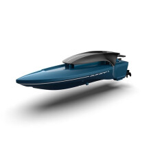 Modello di motoscafo elettrico wireless in miniatura, barca giocattolo compatibile con bambini, barca giocattolo simulata con telecomando (blu): rega