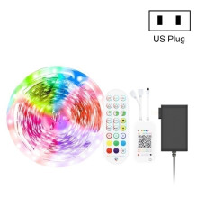 Meter langes Bluetooth-LED-Set mit 300 LEDs, intelligenter Musik- und sprachgesteuerter LED-Streifen, wasserdicht, 5050 RGB-LED-Streifen mit sieben