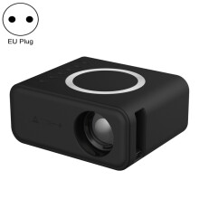 De T300S 320x240 24ANSI Lumen mini lcd-projector ondersteunt zowel bedrade als draadloze schermspiegeling. Specificaties: Europese standaard (zwart).