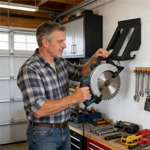Vertical Storage Wall Mounted Circular Holder Heavy Duty Metal Rack for Garage Workshop Organization Storage Tool 1