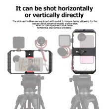 Mobile Phone Video Rig Stabilizer Cage with Cold Shoe Mounts Smartphone Grip Filmmaking Kit for Vlogging Film Rig