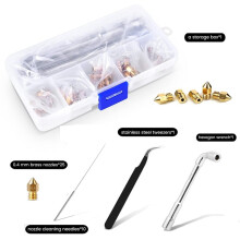1 Set 25 Brass Nozzles Suitable for 3 CR10 MK8, Hot End Kit with Tools and Storage, Suitable for 3D Printers