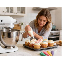 Silicone Mixer Bowl Cover 4.5-5 Quart Universal  Guard Lid for Stand Mixer Baking Cream Kitchen Supplies White