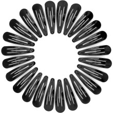 Hair Clips Women Black Metal Snap Clips, 2 Inch Barrettes for Kids and Girls (24 PCS Black)