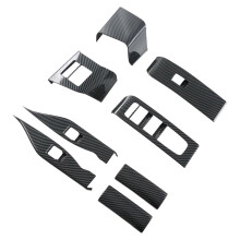 Car Door Armrest Window Lift Button Panel Cover for Alphard Vellfire 2024 RHD Accessories Carbon Fiber