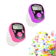 2 LED-Reihenzähler und Maschenmarkierer, 50 Häkelmaschenmarkierer zum Stricken und Nähen