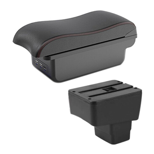 For  CX-3 Armrest for  2 Skyactiv Version Cx3 Car Armrest Box Storage Box Curved Surface Leather Black