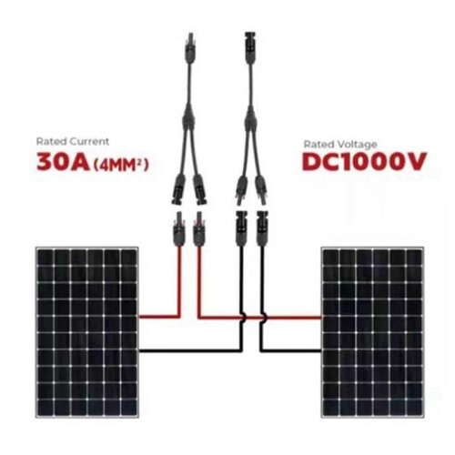 Solar Connectors Y Branch Parallel PV Adapter Cable Wire Plug Tool Kit for Solar Panel(M/FF+F/MM) 1