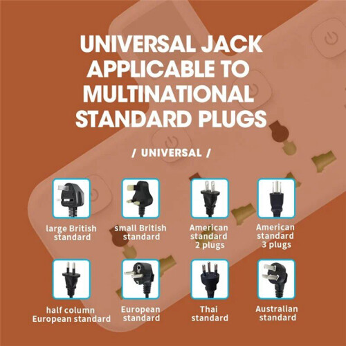 Multi Outlet Power Strip Wall Socket Universal Network Filter USB Charger Separate  Adapter with Light EU Plug