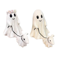 2 Stuks Halloween Walking Dog Standbeeld: Walking Zijn Dog Halloween Dog Standbeelden Spooky Dog Beeldje