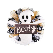 Halloween Kransen voor Voordeur Boo Sign Halloween Deurhanger Halloween Decoraties Boo Halloween Krans