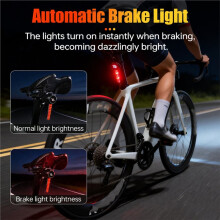 Bicycle Taillights 9 Modes Auto Start/Stop Bike Rear Taillight Power Display WaterProof Road Bike Tail Lights