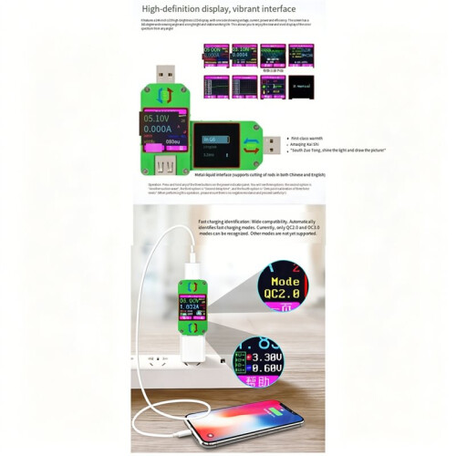 UM24 USB LCD Display Voltmeter Ammeter Battery Charge Voltage Current Meter Multimeter Cable Measure Tester 1