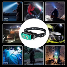 LED-Stirnlampe, Wiederaufladbar, Superhell, Wasserdicht, Ideal zum Angeln, Campen und für Bauarbeiten bei Nacht C