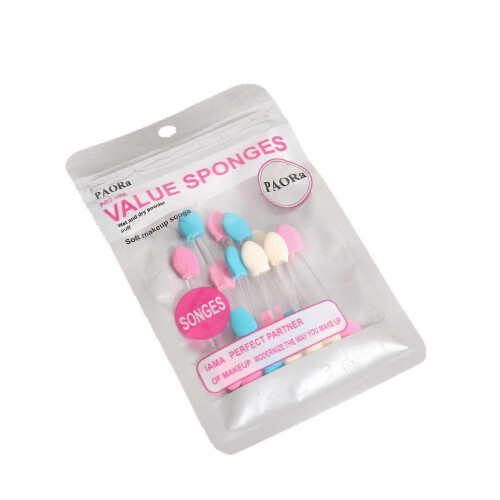 10-Pack Double-Ended Eyeshadow Sponge Sticks, Disposable Latex Makeup Applicators for Eyeshadow & Concealer
