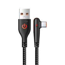 Heavy Duty 120W snellaadkabel L-vormige connectoren-1,5 m Zwart