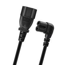Heavy Duty IEC C14 To C7 Angled Power Cable 10A Safe-64cm