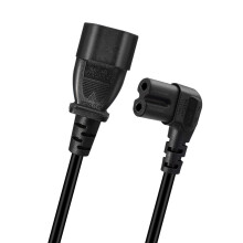 Flexible IEC C14 To C7 Side Bend Power Cable 10A Capacity-1m