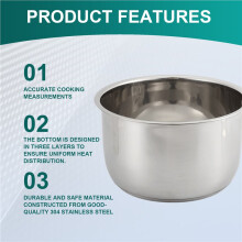 Stainless Steel Rice Cooker Inner Pot 5L,with Scale for Rice Pot Rice Cooker Rice Cooker Inner Pot Replacement Rice Pot
